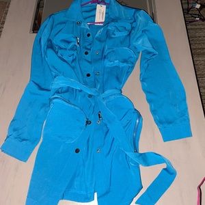 Turquoise belted dress